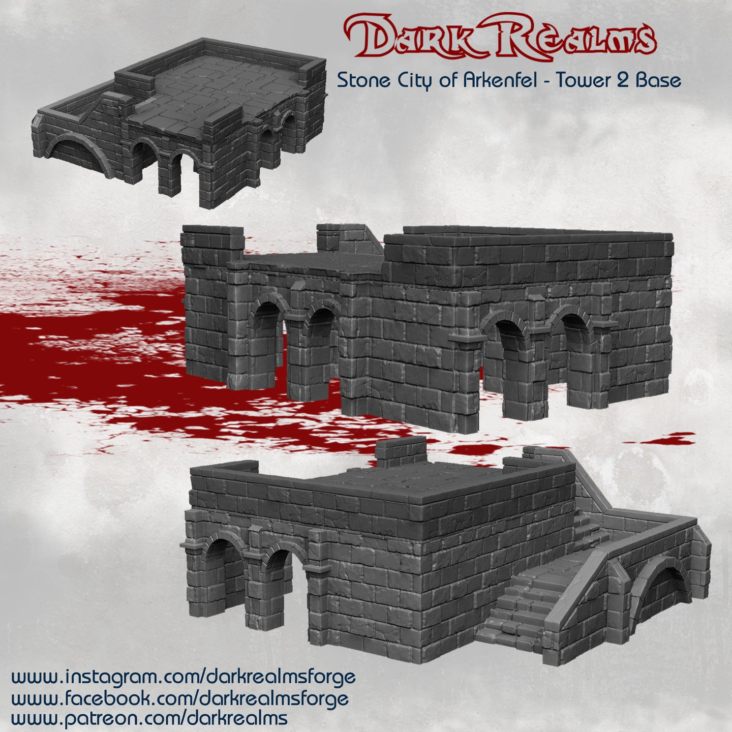 Stone City Tower Base - Arkenfel - Dark Realms Terrain Wargaming D&D DnD