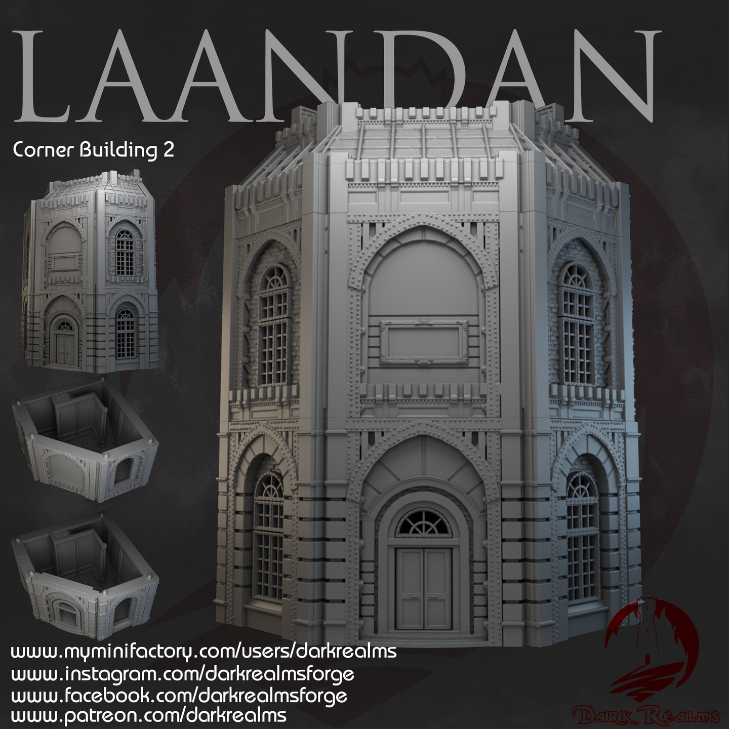 Corner Building 2 - Laandan - Dark Realms Terrain Wargaming D&D DnD