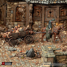 Load image into Gallery viewer, Horse and Cart - Cities of Ramshackle and Ruin - Printable Scenery Terrain Wargaming D&amp;D DnD 28mm 32mm 40mm 54mm