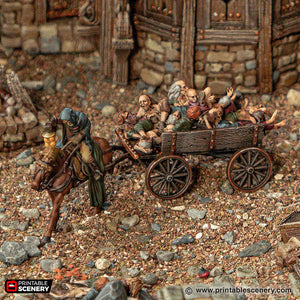 Horse and Cart - Cities of Ramshackle and Ruin - Printable Scenery Terrain Wargaming D&D DnD 28mm 32mm 40mm 54mm