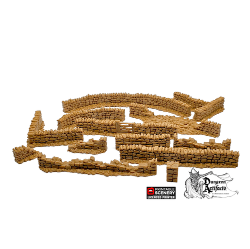 Country Low Walls - King and Country - Printable Scenery Terrain Wargaming D&D DnD