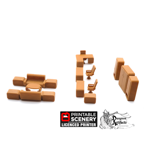 Cyberpunk Office Furniture Set - Brave New Worlds - Printable Scenery Tabletop Scatter Miniatures Terrain D&D, DnD