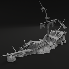 Load image into Gallery viewer, Pirate Wreck - Pirates vs Sailors Nightmare at Sea - Tabletop Terrain - Terrain Wargaming D&amp;D DnD