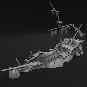 Pirate Wreck - Pirates vs Sailors Nightmare at Sea - Tabletop Terrain - Terrain Wargaming D&D DnD