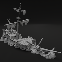 Load image into Gallery viewer, Pirate Wreck - Pirates vs Sailors Nightmare at Sea - Tabletop Terrain - Terrain Wargaming D&amp;D DnD