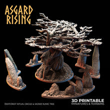 Load image into Gallery viewer, Small Deep Forest Ritual Circles and Sacred Runic Tree - Asgard Rising - Wargaming D&amp;D DnD