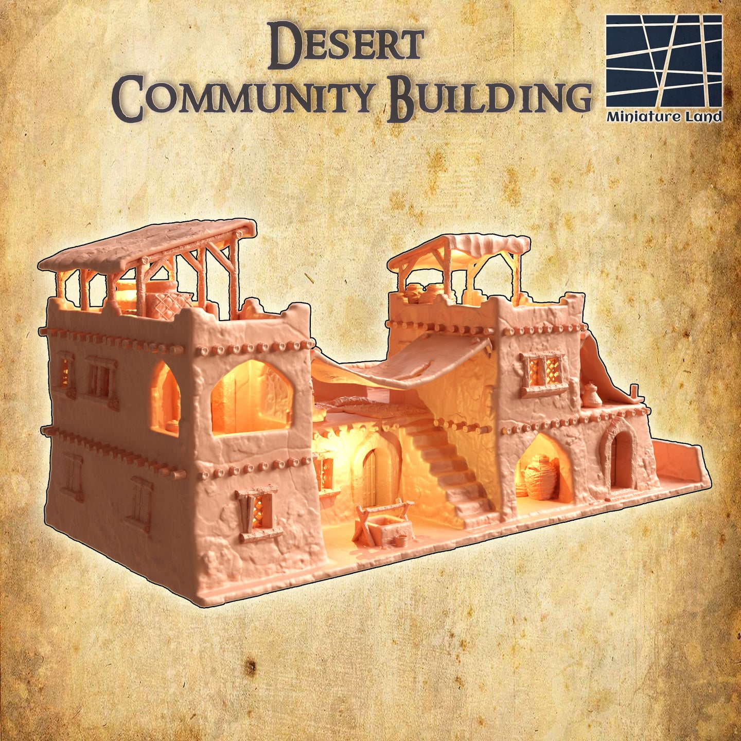 Desert Community Building - Miniatureland Terrain Wargaming D&D DnD