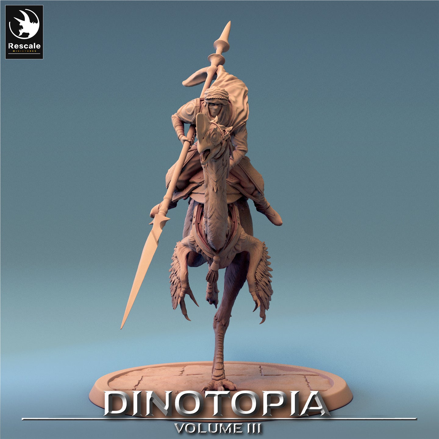 Oviraptor - Sprint With Rider - Dinotopia - Rescale Miniatures - Wargaming D&D DnD