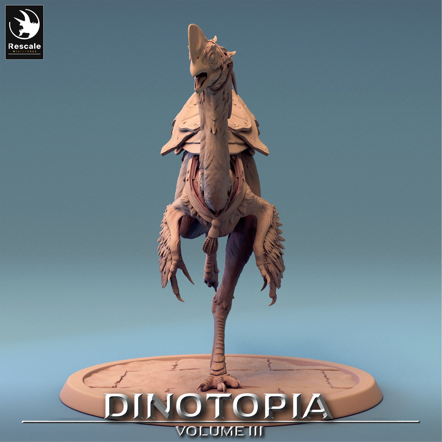 Oviraptor - Sprint Saddle No Rider - Dinotopia - Rescale Miniatures - Wargaming D&D DnD