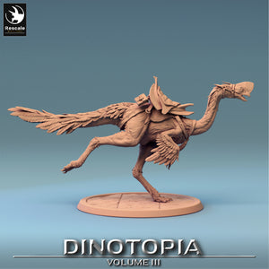 Oviraptor - Sprint Saddle No Rider - Dinotopia - Rescale Miniatures - Wargaming D&D DnD