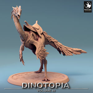 Oviraptor - Stance Saddled No Rider - Dinotopia - Rescale Miniatures - Wargaming D&D DnD