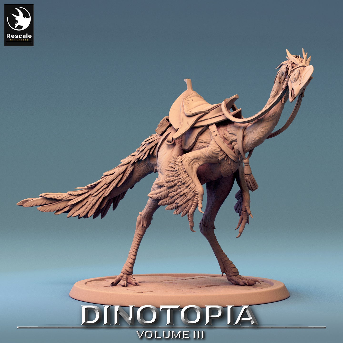 Oviraptor - Stare With Saddle - Dinotopia - Rescale Miniatures - Wargaming D&D DnD