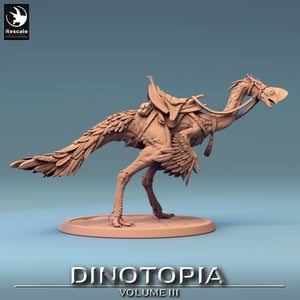Oviraptor - Stare With Saddle - Dinotopia - Rescale Miniatures - Wargaming D&D DnD