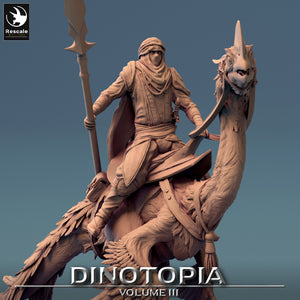 Oviraptor - Turn With Rider - Dinotopia - Rescale Miniatures - Wargaming D&D DnD