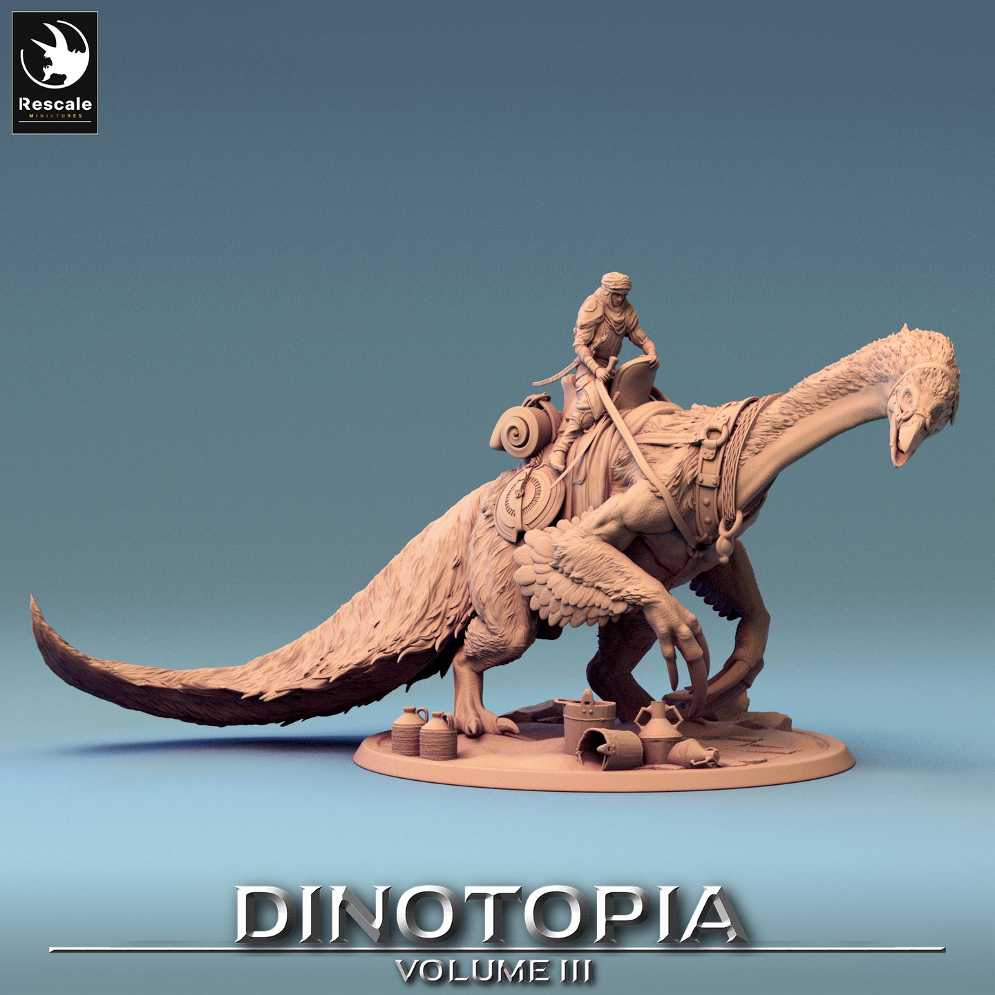 Therizinosaurus - Drink With Rider - Dinotopia - Rescale Miniatures - Wargaming D&D DnD