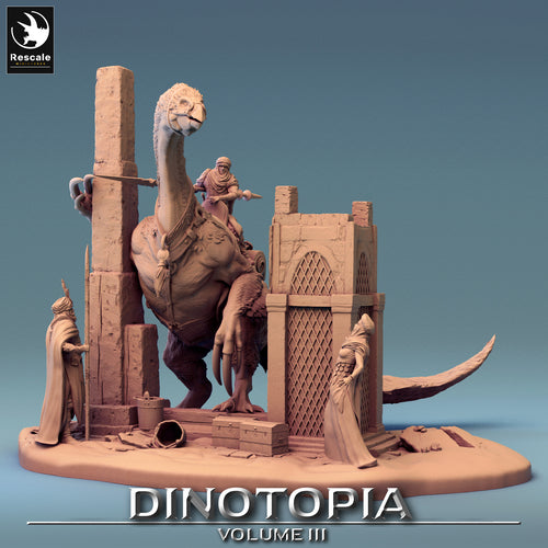 Therizinosaurus - Tower Scene - Dinotopia - Rescale Miniatures - Wargaming D&D DnD