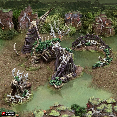 Dragon Carcass - The Gloaming Swamps - Printable Scenery Terrain Wargaming D&D DnD 15mm 20mm 28mm 32mm 40mm 54mm