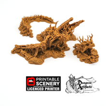 Load image into Gallery viewer, Dragon Carcass - The Gloaming Swamps - Printable Scenery Terrain Wargaming D&amp;D DnD 15mm 20mm 28mm 32mm 40mm 54mm