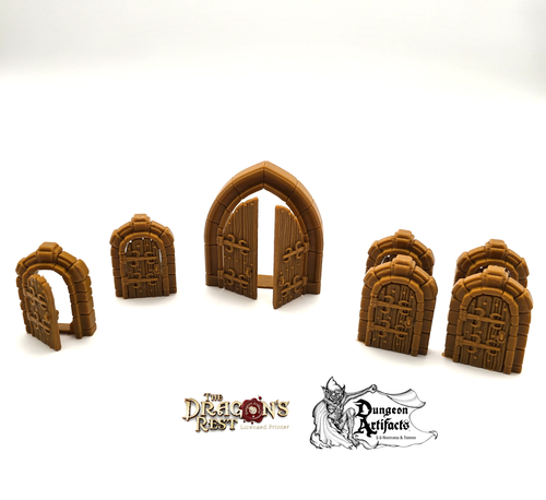 Dungeon Door Set - 28mm 32mm Dragon's Rest Wargaming Terrain Scatter D&D DnD