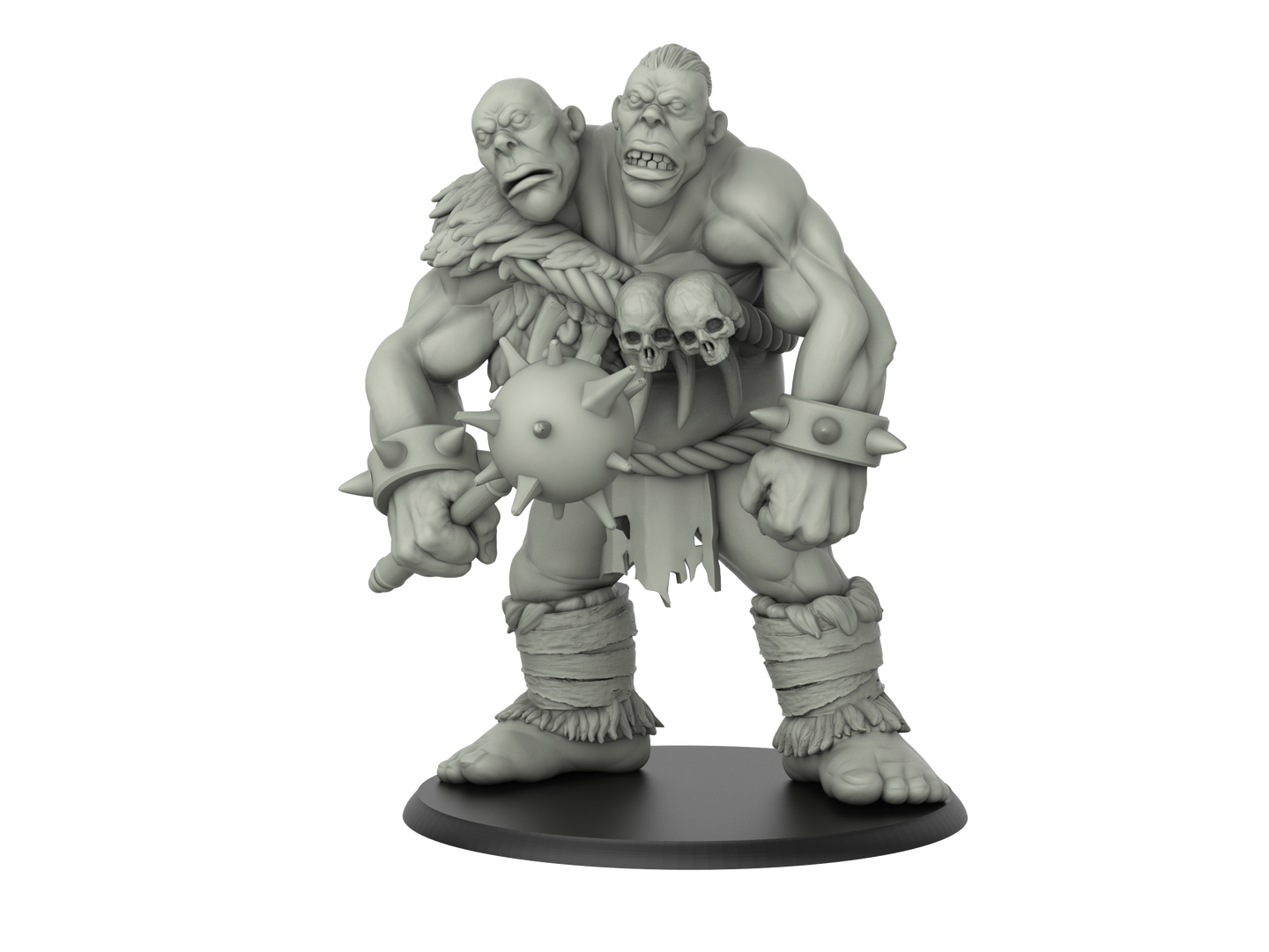 Ettin - Fantastic Creatures Set - 3D IP Studios - Terrain Wargaming D&D DnD 28mm 32mm 40mm 54mm 75mm