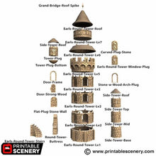 Load image into Gallery viewer, Earl&#39;s Round Tower - Kingdoms of Throne and Ash - Printable Scenery - Terrain, Wargaming, D&amp;D, DnD