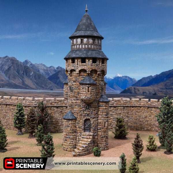 Earl's Round Tower - Kingdoms of Throne and Ash - Printable Scenery - Terrain, Wargaming, D&D, DnD
