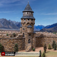 Load image into Gallery viewer, Earl&#39;s Round Tower - Kingdoms of Throne and Ash - Printable Scenery - Terrain, Wargaming, D&amp;D, DnD