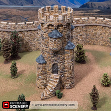 Load image into Gallery viewer, Earl&#39;s Round Tower - Kingdoms of Throne and Ash - Printable Scenery - Terrain, Wargaming, D&amp;D, DnD