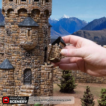 Load image into Gallery viewer, Earl&#39;s Round Tower - Kingdoms of Throne and Ash - Printable Scenery - Terrain, Wargaming, D&amp;D, DnD