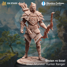 Load image into Gallery viewer, Ervion ro Estel Elven Monster Hunter Ranger - Adventure Continues - DM Stash - Wargaming D&amp;D DnD, 28mm, 32mm, 40mm, 54mm, 75mm, 100mm, 125mm