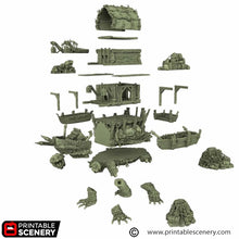 Load image into Gallery viewer, Fastcallion Shop - The Gloaming Swamps - Printable Scenery Terrain Wargaming D&amp;D DnD