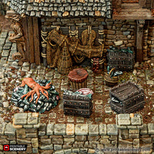 Load image into Gallery viewer, Fishermans Scatter - Cities of Ramshackle and Ruin - Printable Scenery - Terrain, Wargaming, D&amp;D, DnD 28mm 32mm 40mm 54mm