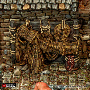 Fishermans Scatter - Cities of Ramshackle and Ruin - Printable Scenery - Terrain, Wargaming, D&D, DnD 28mm 32mm 40mm 54mm