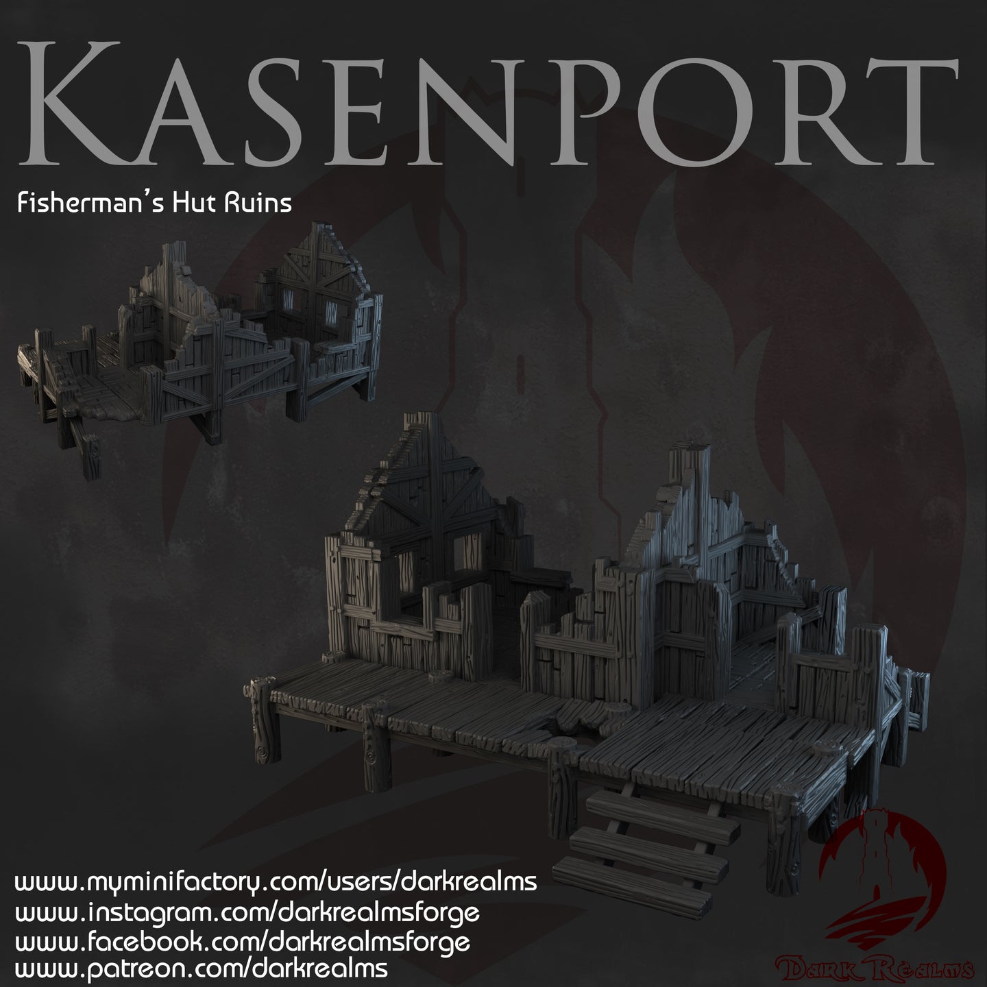 Fisherman's Hut Ruins - Kasenport  - Dark Realms Terrain Wargaming D&D DnD
