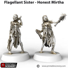 Load image into Gallery viewer, Honest Mirtha Flagellant Sister - Cities of Ramshackle and Ruin - Printable Scenery - Terrain, Wargaming, D&amp;D, DnD 28mm 32mm 40mm 54mm