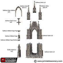 Load image into Gallery viewer, Gallows Gate - Darkness &amp; Desolation - Printable Scenery - SystemHEX Terrain D&amp;D DnD