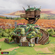 Load image into Gallery viewer, Gardeners Guildhall W/ Treehouse - Rise of the Halflings - Printable Scenery - Terrain, Wargaming, D&amp;D, DnD