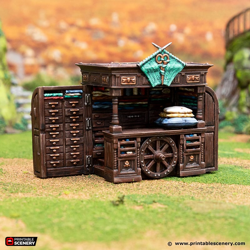 Garment Merchants Stand - Rise of the Halflings - Printable Scenery - Terrain, Wargaming, D&D, DnD 28mm 32mm 40mm 54mm
