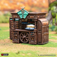 Load image into Gallery viewer, Garment Merchants Stand - Rise of the Halflings - Printable Scenery - Terrain, Wargaming, D&amp;D, DnD 28mm 32mm 40mm 54mm