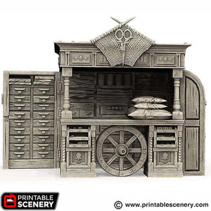 Garment Merchants Stand - Rise of the Halflings - Printable Scenery - Terrain, Wargaming, D&D, DnD 28mm 32mm 40mm 54mm