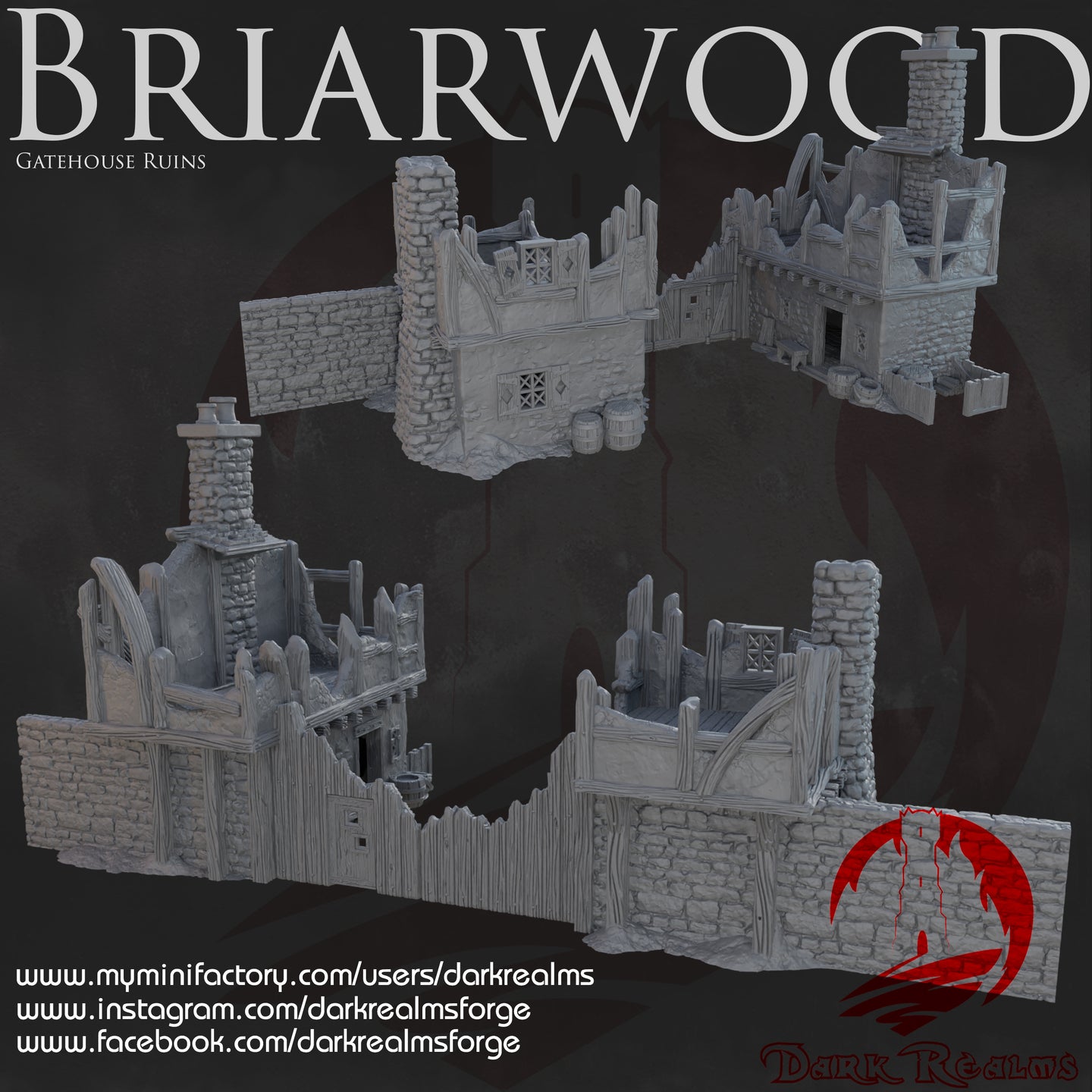 Gatehouse Ruins - Briarwood - Dark Realms Terrain Wargaming D&D DnD