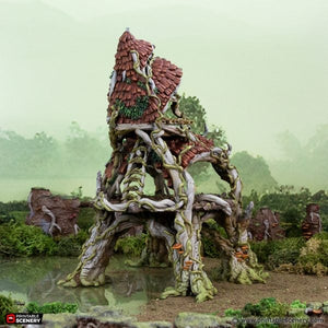 Gloamwood Fort and Stairs - The Gloaming Swamps - Printable Scenery Terrain Wargaming D&D DnD 10mm 15mm 20mm 25mm 28mm 32mm 40mm 54mm