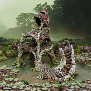 Gloamwood Fort and Stairs - The Gloaming Swamps - Printable Scenery Terrain Wargaming D&D DnD 10mm 15mm 20mm 25mm 28mm 32mm 40mm 54mm