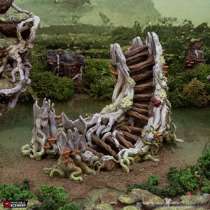 Gloamwood Fort and Stairs - The Gloaming Swamps - Printable Scenery Terrain Wargaming D&D DnD 10mm 15mm 20mm 25mm 28mm 32mm 40mm 54mm
