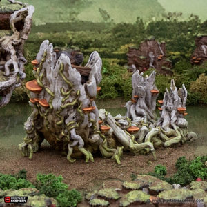 Gloamwood Fort and Stairs - The Gloaming Swamps - Printable Scenery Terrain Wargaming D&D DnD 10mm 15mm 20mm 25mm 28mm 32mm 40mm 54mm