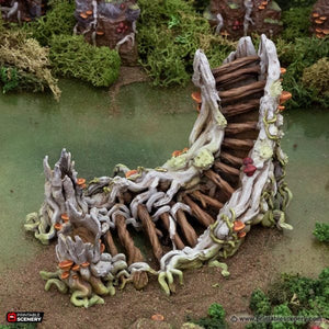 Gloamwood Fort and Stairs - The Gloaming Swamps - Printable Scenery Terrain Wargaming D&D DnD 10mm 15mm 20mm 25mm 28mm 32mm 40mm 54mm