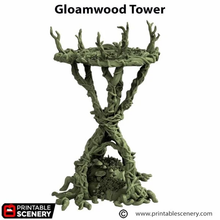 Load image into Gallery viewer, Gloamwood Tower - The Gloaming Swamps - Printable Scenery Terrain Wargaming D&amp;D DnD 10mm 15mm 20mm 25mm 28mm 32mm 40mm 54mm