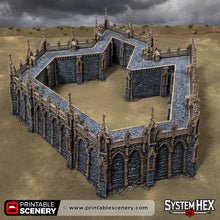 Load image into Gallery viewer, Gothic Angular Walls - Darkness &amp; Desolation - Printable Scenery - SystemHEX Terrain D&amp;D DnD