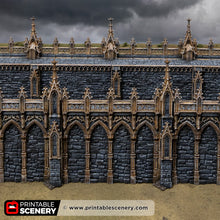 Load image into Gallery viewer, Gothic Angular Walls - Darkness &amp; Desolation - Printable Scenery - SystemHEX Terrain D&amp;D DnD