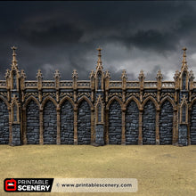 Load image into Gallery viewer, Gothic Angular Walls - Darkness &amp; Desolation - Printable Scenery - SystemHEX Terrain D&amp;D DnD